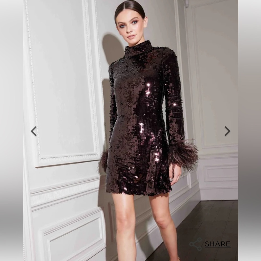 Forever Unique LIMITED EDITION CHOCOLATE SEQUIN MINI DRESS